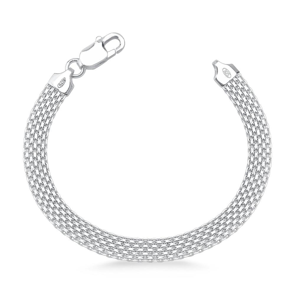 PULSEIRA DE PRATA ESTEIRA 6 FIOS