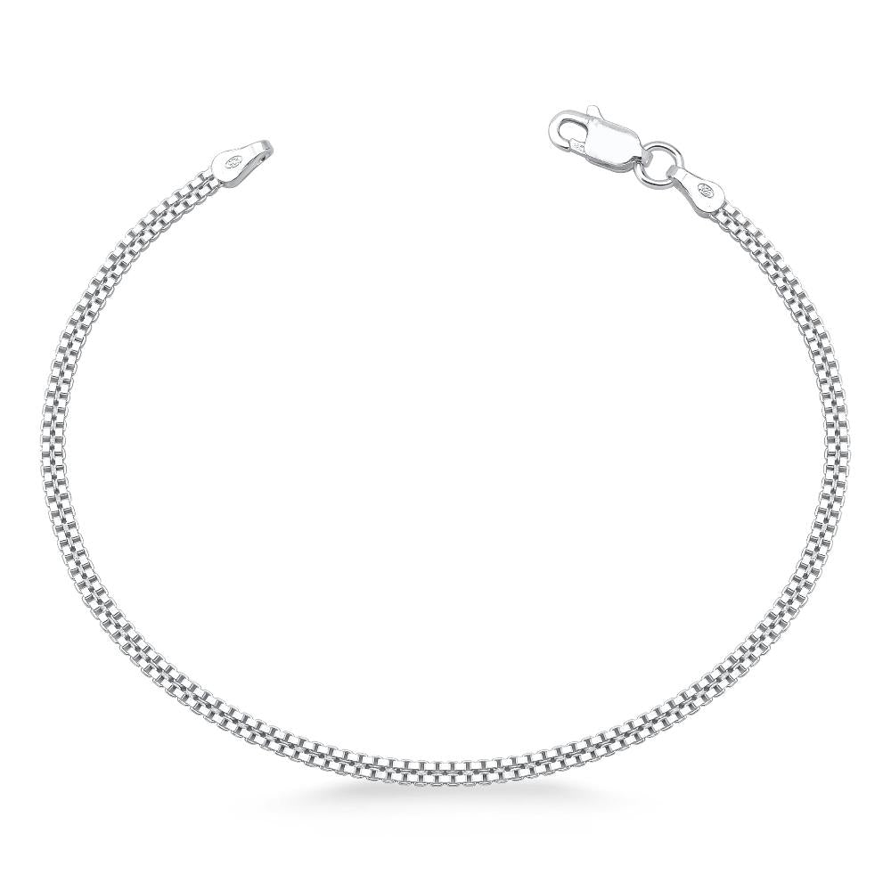 PULSEIRA DE PRATA VENEZIANA 2 FIOS