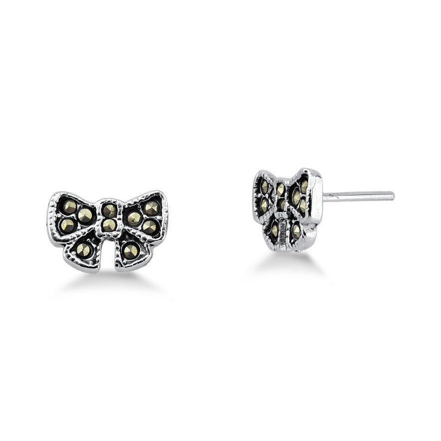 BRINCO DE PRATA ENVELHECIDA LAÇO COM DETALHES EM ZIRCONIA STILL