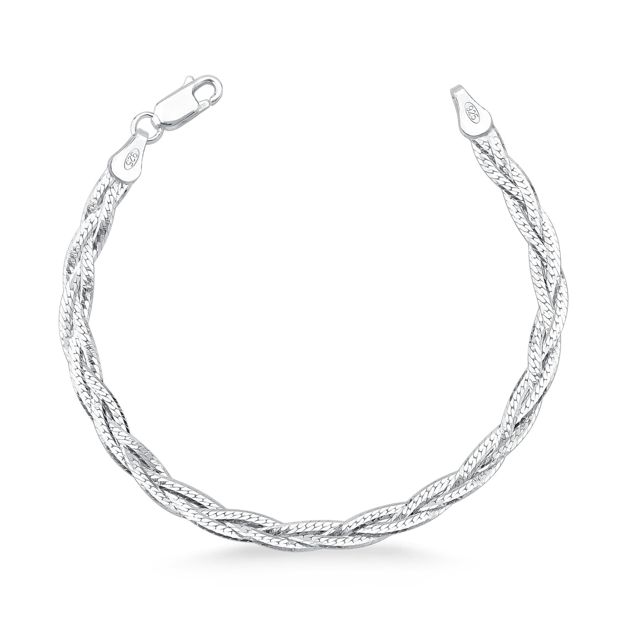 PULSEIRA DE PRATA TRANÇADA 3 FIOS
