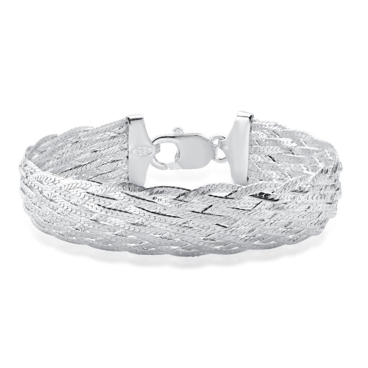 PULSEIRA DE PRATA TRANÇADA 11 FIOS
