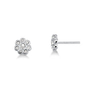 BRINCO DE PRATA FLOR DETALHADO COM ZIRCONIAS STILL