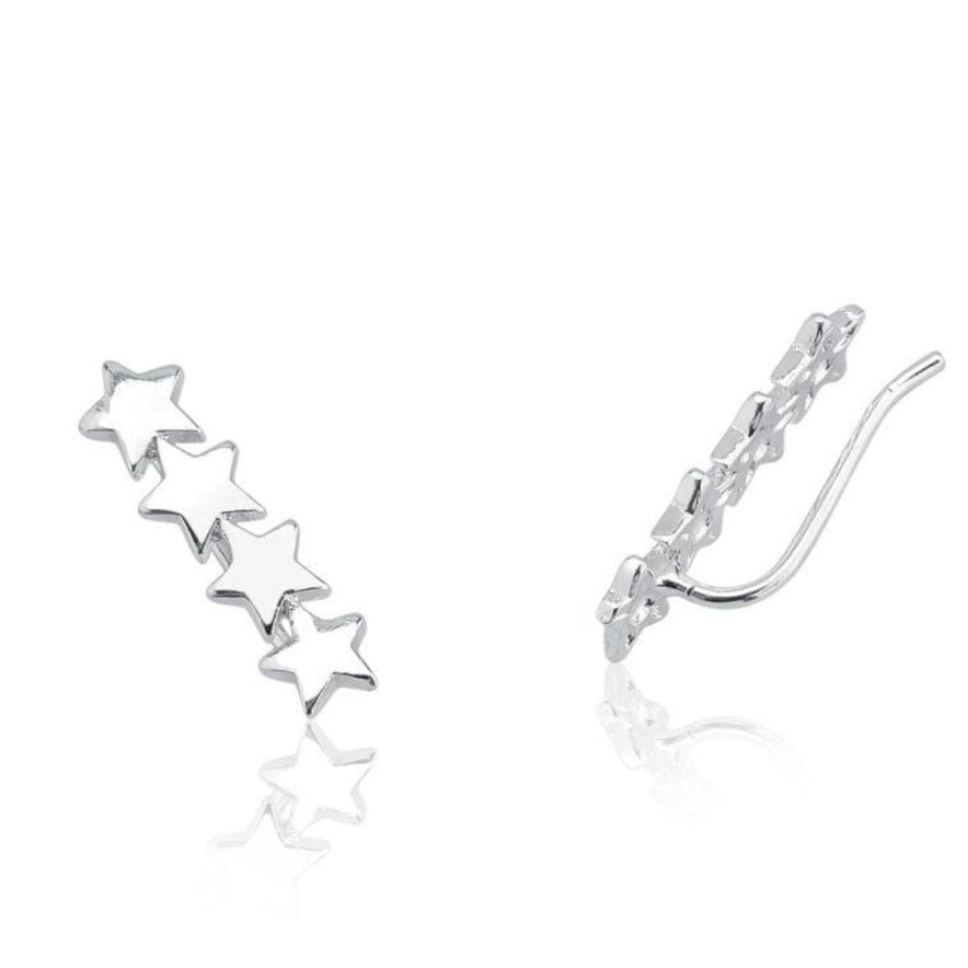 BRINCO EAR CUFF ESTRELAS LISAS EM PRATA