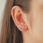 BRINCO EAR CUFF CRAVEJADO COM ZIRCÔNIAS COLORIDAS EM PRATA HUMANIZADA