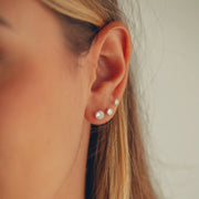 BRINCO TRIO DE PRATA COM ZIRCONIAS CRISTAIS REDONDAS
